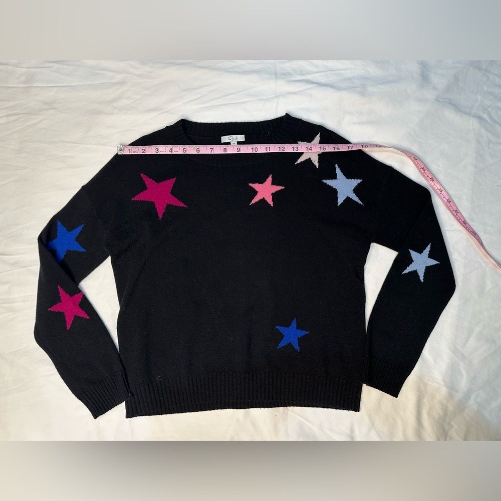Rails Presley Star Print Sweater Black Cosmo wWool Cashmere Knit Pullover Y2K XS - Picture 6 of 12